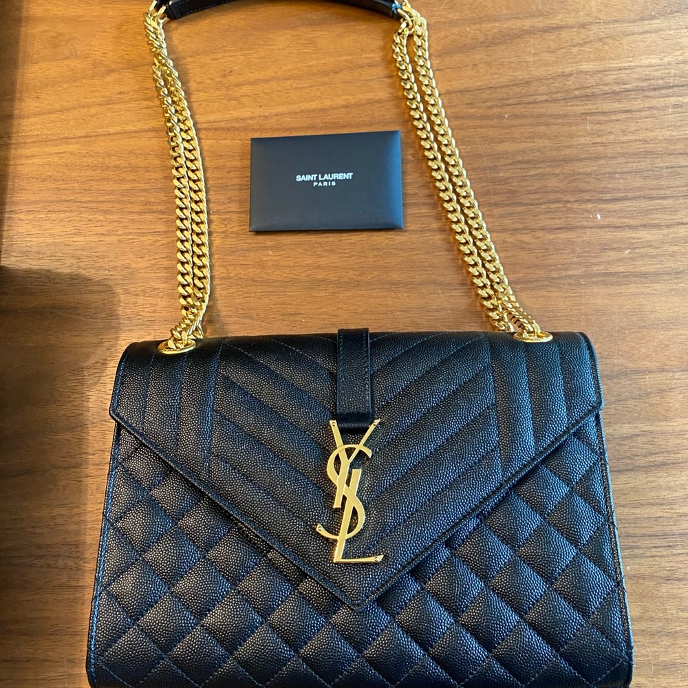 YSL medium envelope lambskin bag